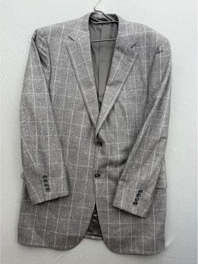 Samuelsohn Gray Windowpane Blazer Sport Coat